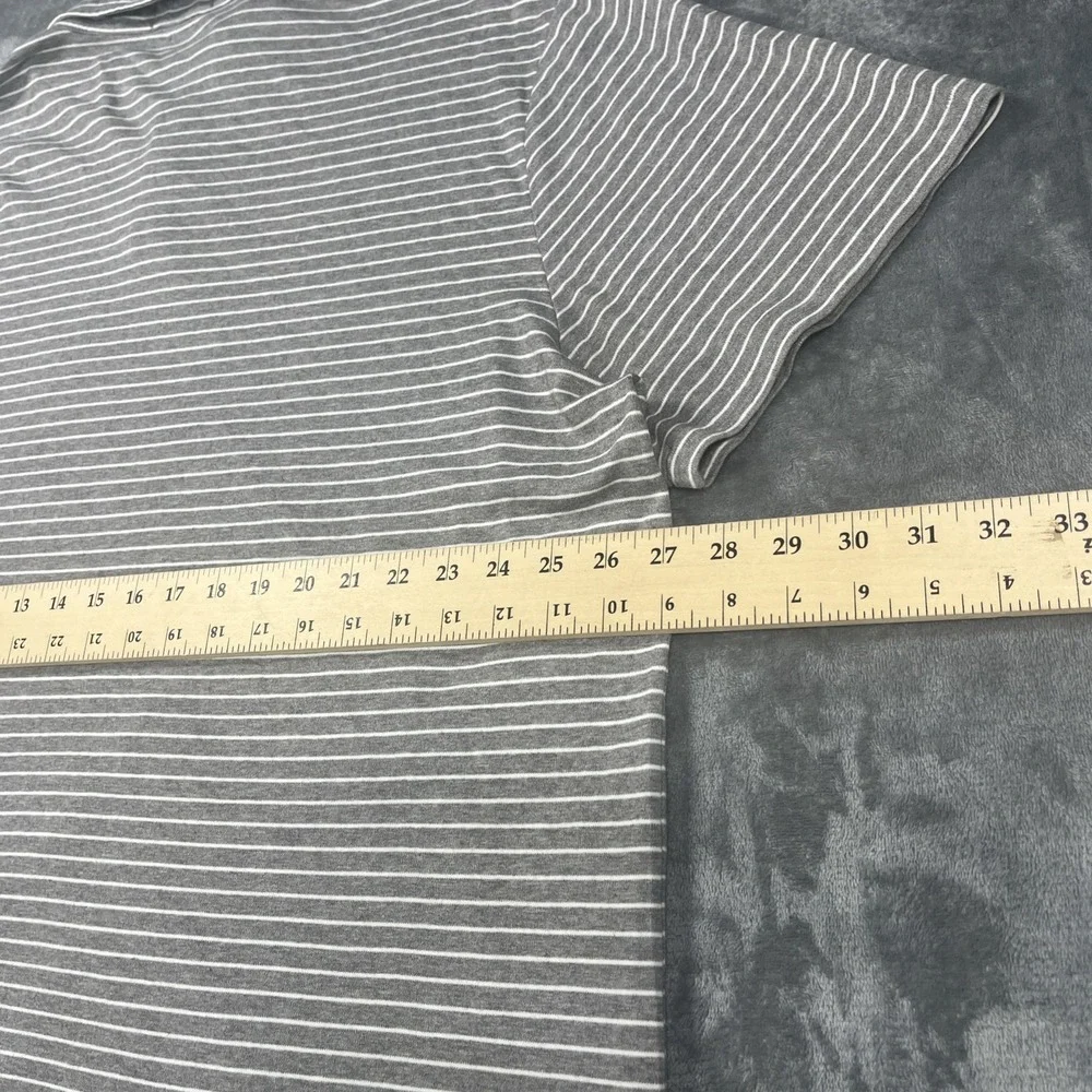 Ralph Lauren Polo Shirt‎ Mens 2XL Grey Classic Fit Short Sleeve Pony Striped